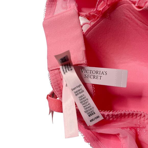 Victoria's Secret Pretty Petals Embroidery Lightly Lined Demi Bra Pink Hope 40C - Picture 4 of 4